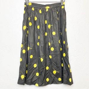 Vintage Aline skirt charcoal and yellow